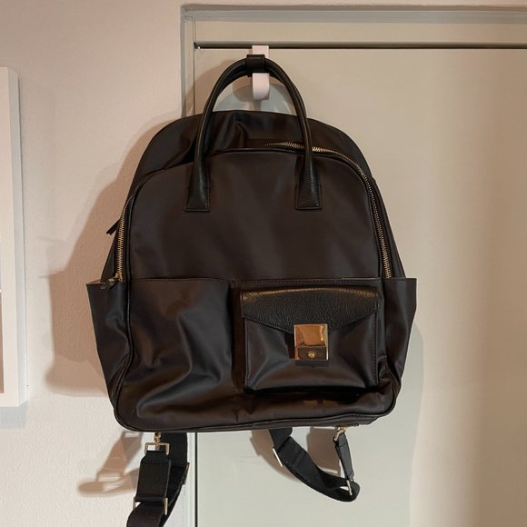 India Hicks Nylon and Leather Backpack